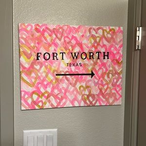 Fort worth texas wall art heart abstract
